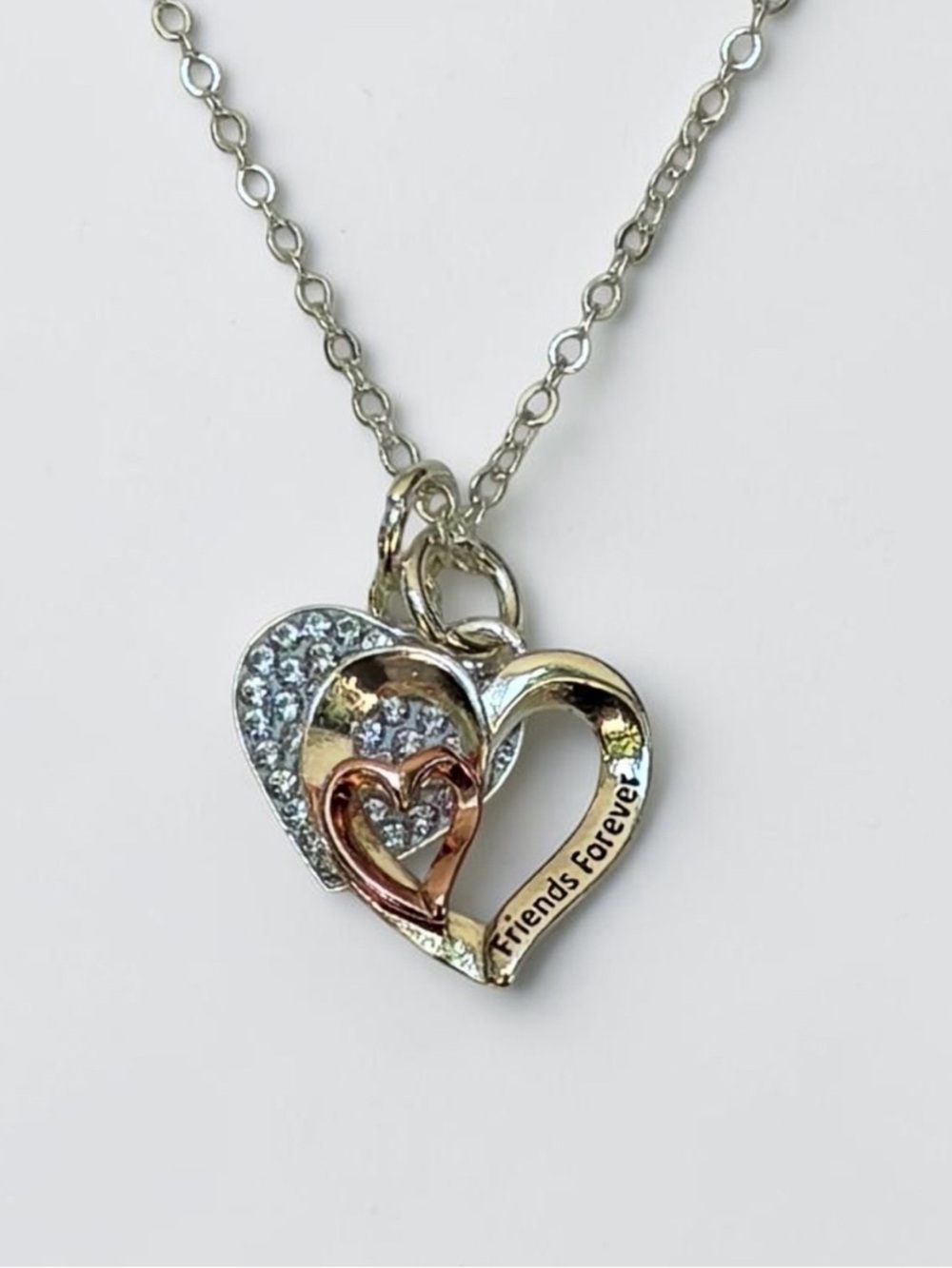 LACN Friends Forever Swarovski Crystal Heart Necklace w/Tag